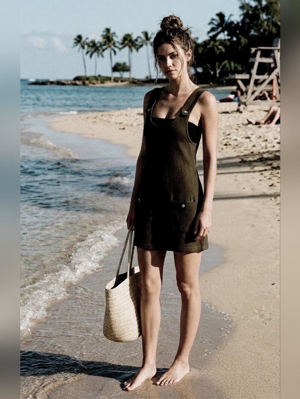 Vintage Y2K Mini Pinafore Mini Dress Beach Cover Up Tank Overall Dress Mini